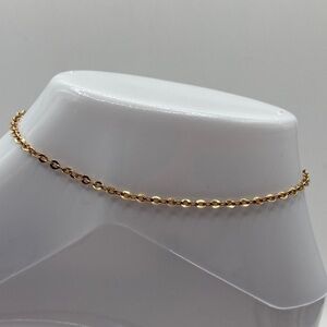 Milor 14K Yellow Gold Oval Cable Link Ankle Bracelet Anklet